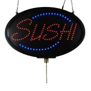 LED Sign Ultra Bright Sushi Large Oval Display Light 23" x 14" Indoor use